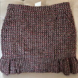 Valentino Red Multicolor Tweed Skirt in size 48